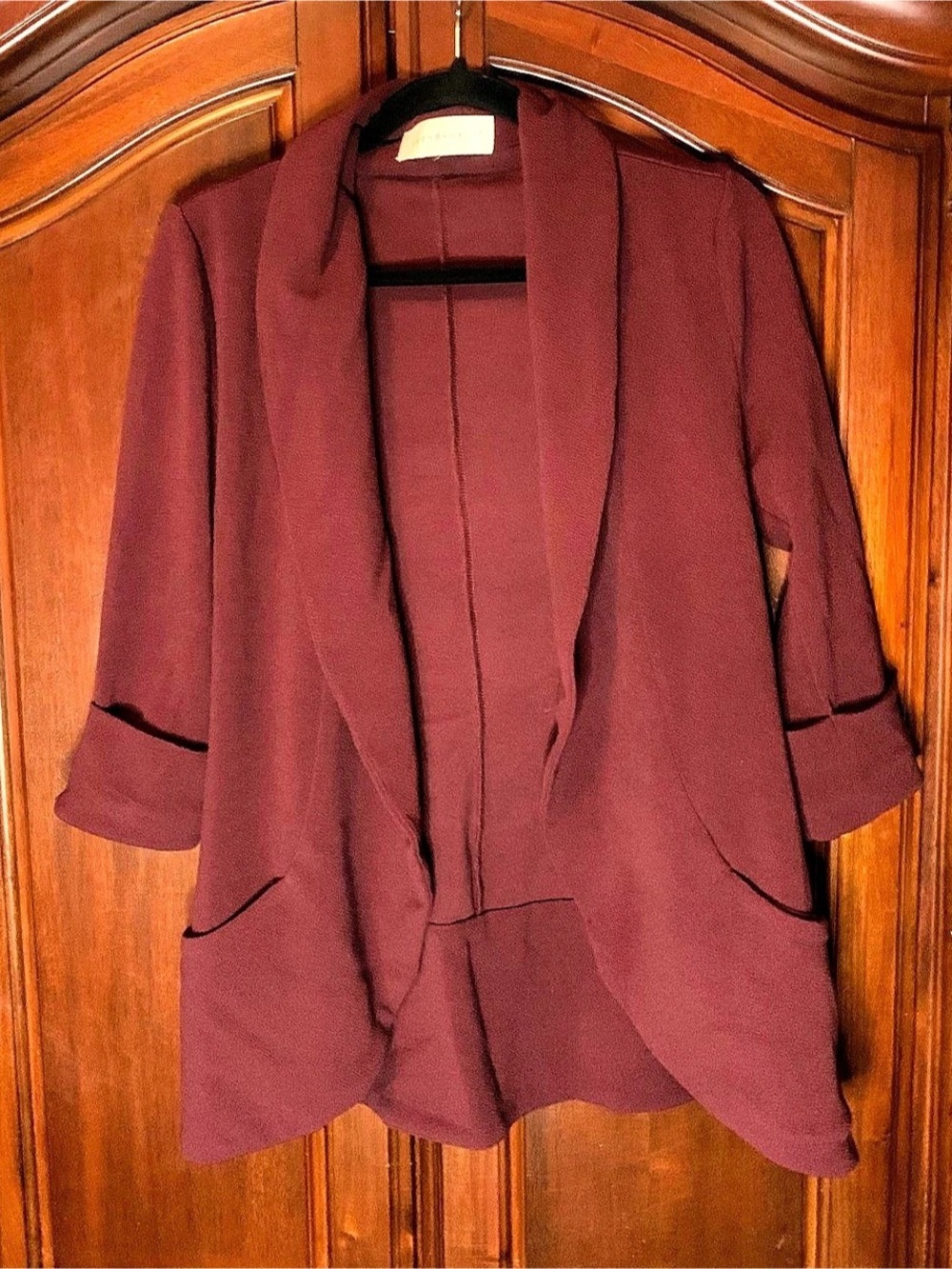 French Mauve Women's Blazer in Maroon Like New